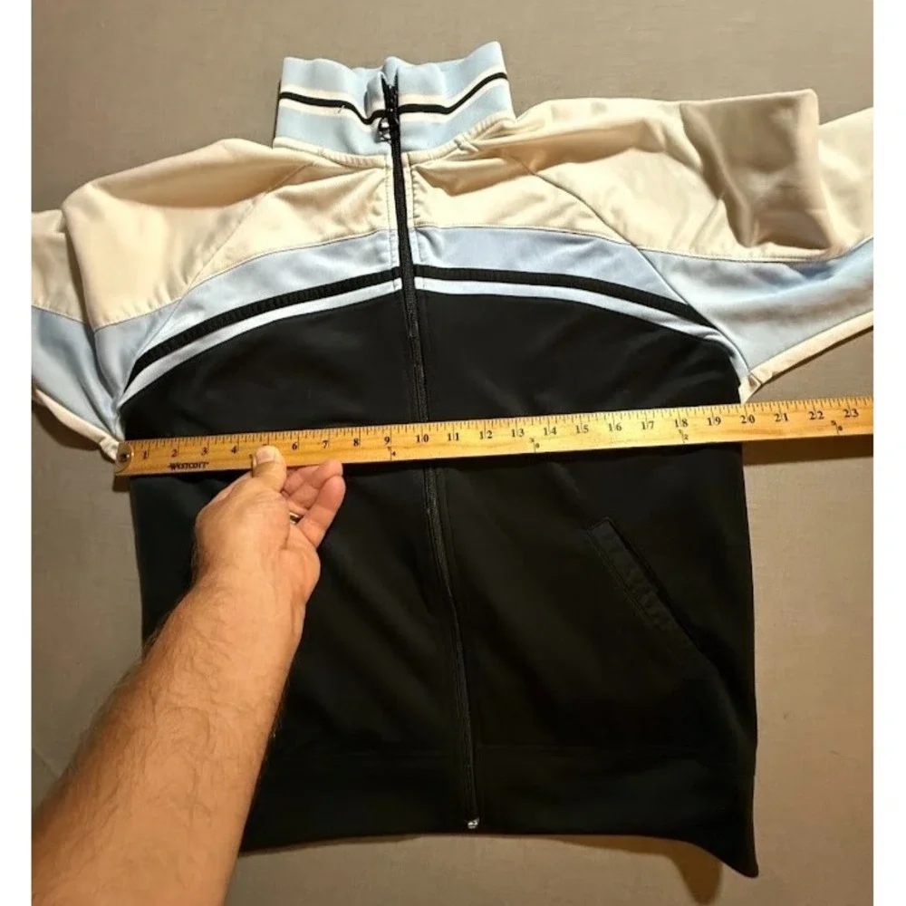 Vintage Nike Sweater Boys XL Blue Striped Full Zip Long‎ Sleeve.